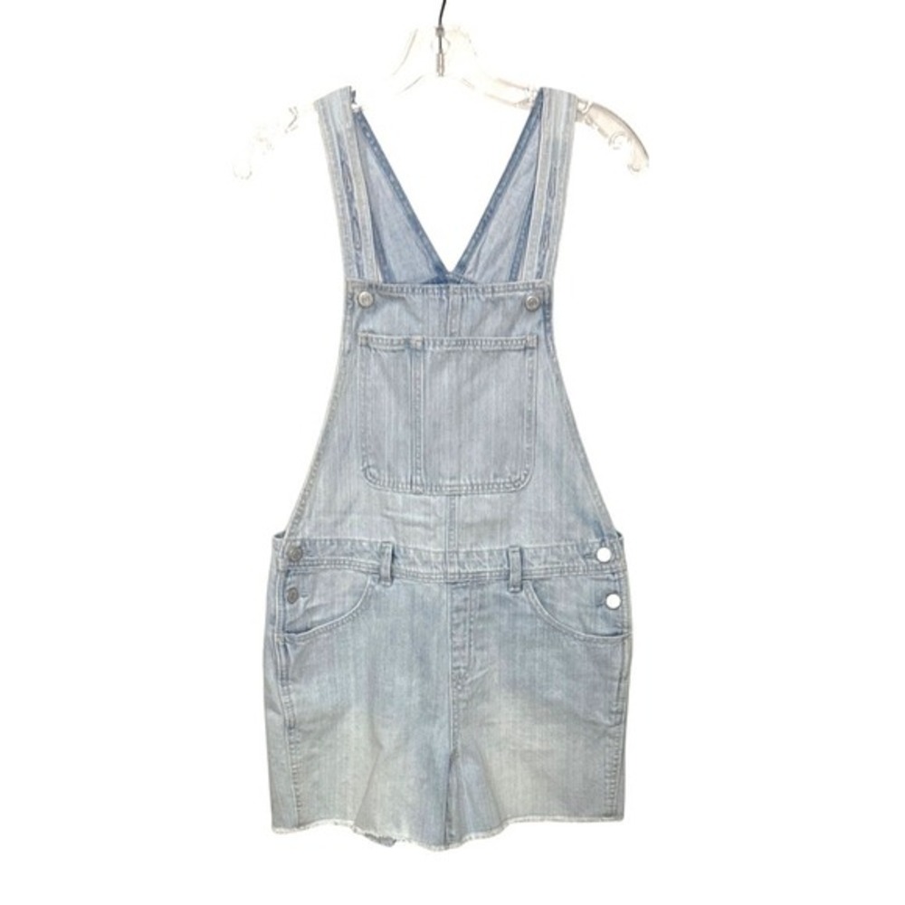 Old Navy Light Blue Denim Overall Shorts 14/16 NWOT